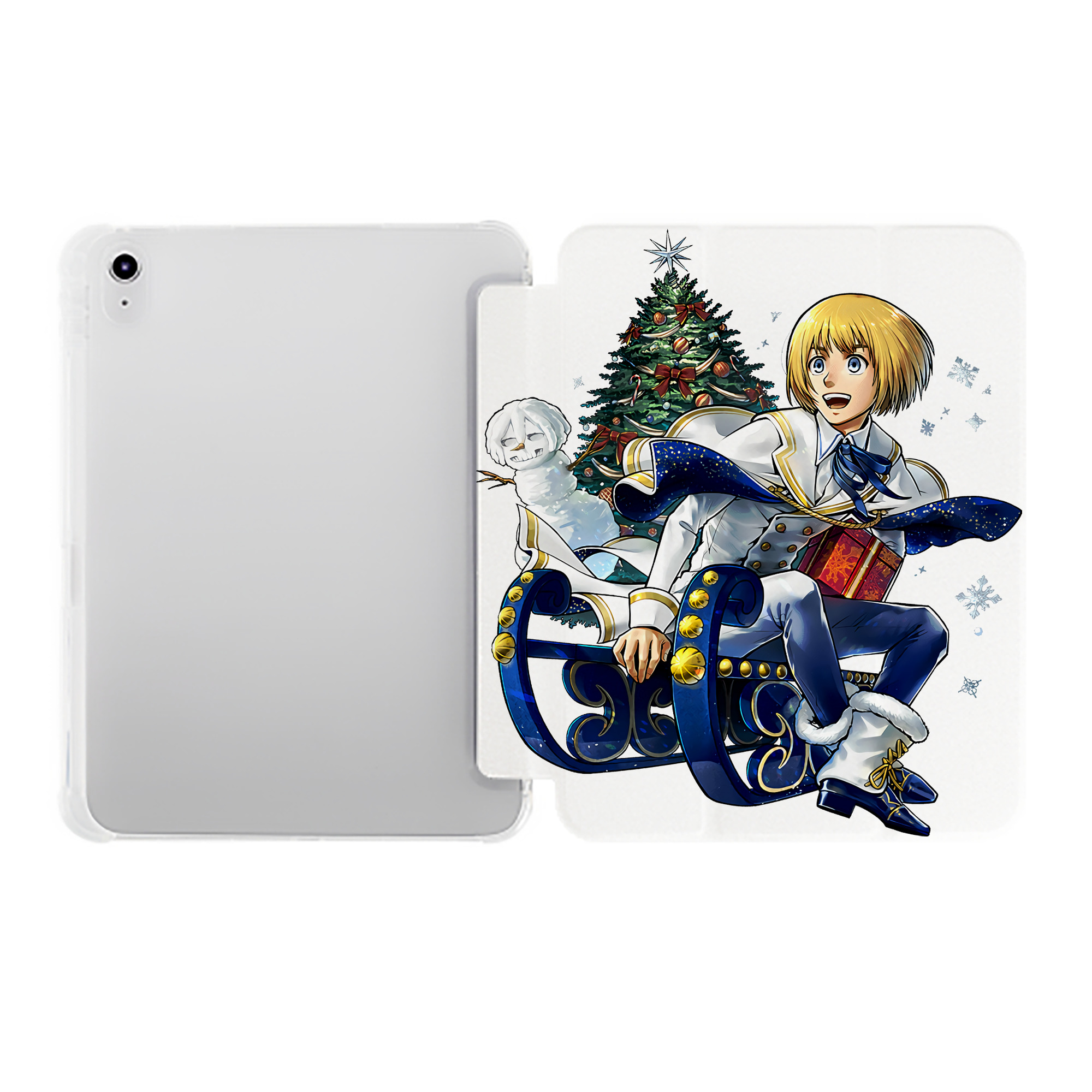 （画像用） 進撃の巨人 アルミン·アルレルト Attack on Titan Armin Arlert IPad ケース ペン収納付き 三つ折りスタンド PUレザー×シリコン 対応機種9.5/10.5/10.9インチ